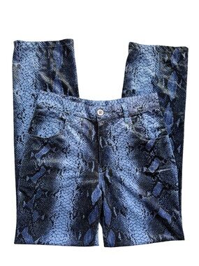 Mario Gena Paris Euro Y2K White Lotus Style Euro Summer Snake-Print Pants